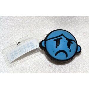 Blue Sad Face Jibbitz™ will fit in Clog type shoes with holes Shoe Charm Express